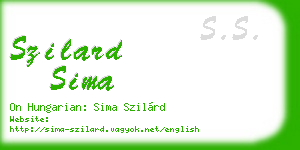 szilard sima business card